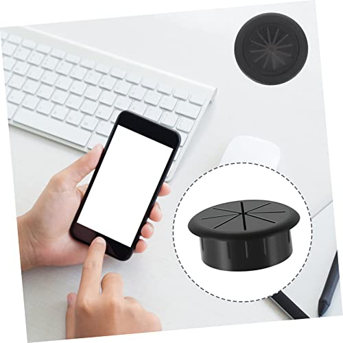 NUOBESTY 5 piezas cubierta flexible para agujero de cable para gestión de cables, organiza cables debajo para equipo de oficina y componentes de computadora miniatura 4
