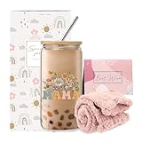 EUJTCO Mothers Day Gifts for New Mom, Best Mom, Cute Mother Mama Gifts, Birthday Presents for New Mother after Birth, 16oz Cup Mommy Glass Tumbler With Straw Lid