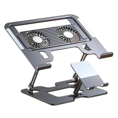 Soporte para portátil y tablet ajustable con soporte para móvil para mesa de oficina 1