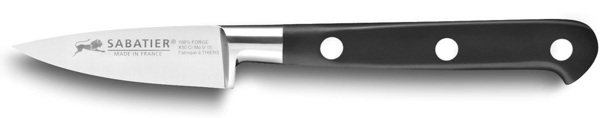 Ideale Ufficio Coltello spelucchino forgiato Rivetti in Scatola, in Acciaio Inox, Nero, 6 x 30 x 30 cm