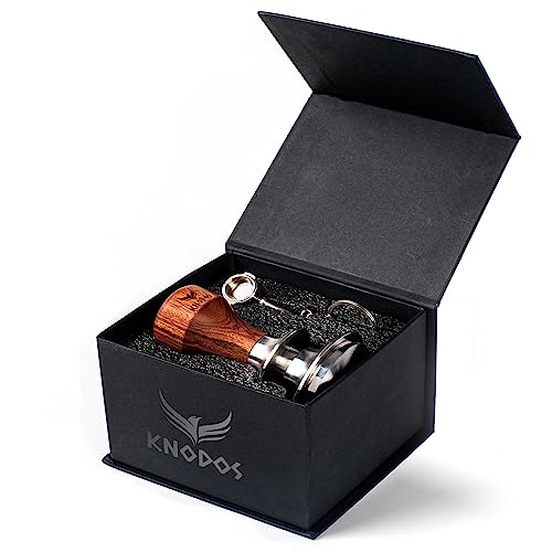 ブレビルエスプレッソマシン用54mmエスプレッソタンパーV2ローズウッドKNODOSオートレベリングとダブルスプリングロードデザイン木製30ポンドキャリブレーションコーヒータンパー