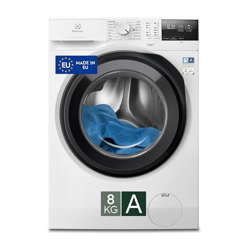 Electrolux 600 Lavatrice a carica frontale, EW6FA28G, 8 Kg, SensiCare, Time Manager, Programma Hygiene / Rapido, Motore Inverter+, Flussimetro, Prosense, 847x596x547 mm, Color Bianco, Classe A