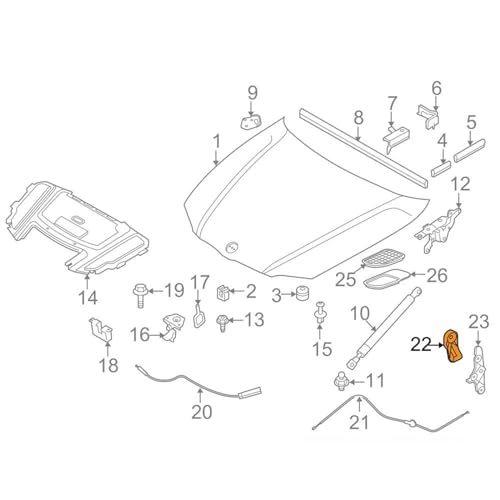 Poignée de déverrouillage capot BMW E90 E92 : solution levier cassé 51237058117 - 6