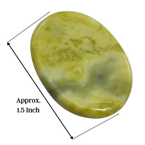 Image of Certified Serpentine Crystal Thumb Worry Pebbles Stones for Anxiety Stress Relief Massage - AAA Grade Original Healing Gemstone Agate Rubbing Stone for Yoga Meditation Spiritual Reiki Feng Shui