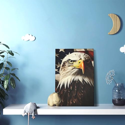 Toile drapeau aigle à tête blanche de vétérans impression HD durable