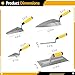 5 PCS Masonry Hand Tool Set, Concrete Trowel Kit with Brick Trowel, Pointing Trowel, Edging Trowel, Soft Grip Handle Concrete Towel Tools