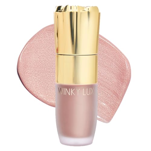 Winky Lux Cheeky Rose Liquid Highlighter - Gel Cream, Blendable & Buildable Pigment, Long Lasting Weightless Dewy Finish, Golden Pink, Pink Opal