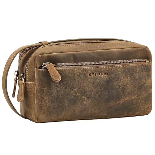 STILORD Bran Handgelenktasche Herren Leder Groß Clutch Echtleder Vintage Herrenhandtasche Banktasche Wrist Wallet Männer Herrentasche Reise Organizer Ledertasche Farbe:mittel - braun