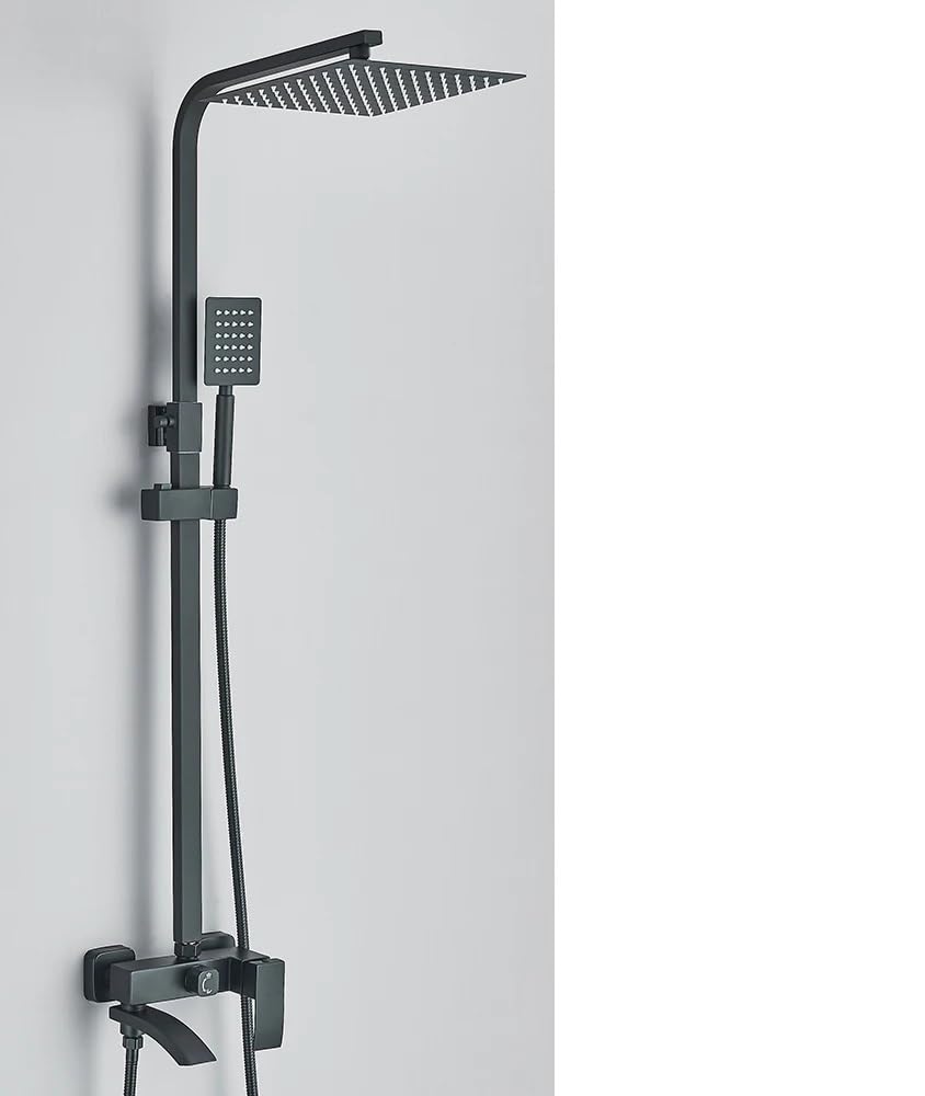 Ensemble de douche effet pluie noir pour créer une ambiance spa à la maison