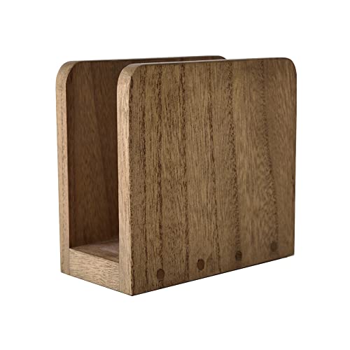 KIRIGEN Countertop Tissue Holder for Kitchen and Restroom Decor -Wood Paper Towel Holder Holds Fold Hand Tissue Napkins on Office Table - Paper Towel Dispenser for Bar Wooden Dark Brownï¼ˆ2PZJH)