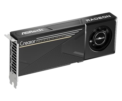 Image of ASRock Radeon AI PRO R9700 Creator 32GB Professional Graphics Card, 2920 MHz Boost Clock, GDDR6, AMD RDNA 4, AI-Accelerators, DisplayPort 2.1a, PCIe 5.0, Blower Cooler