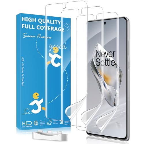 JavoYion [3 Pack] For OnePlus 12 Screen Protector Soft Hydrogel Film for Curved Screen Case Friendly Edge Coverage HD Clear Touch Sensitive Fingerprint Compatible Anti-Scratch Easy Install Kit