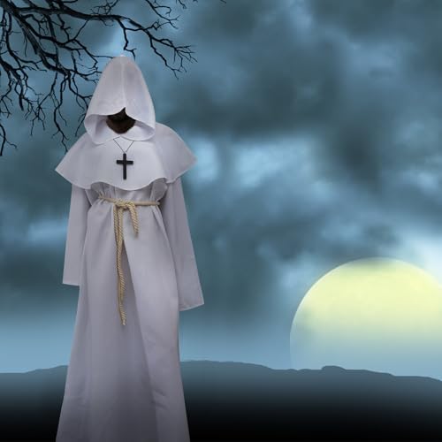 Cape de cosplay Halloween et robe de prêtre avec capuche L - 7