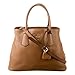 Prada Galleria Vitello Phenix Leather Shopper Tote Handbag Caramel Brown 1BA239