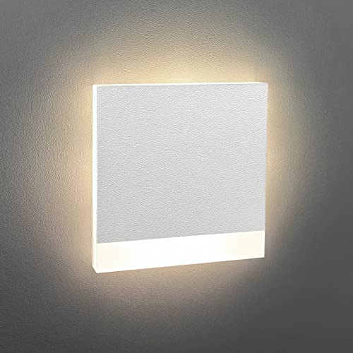 LEDFULL® Treppenbeleuchtung LED Tricolor 3in1 Verbesserte Version 230V Wandeinbauleuchte für Schalterdose - Stufenbeleuchtung für Innen in Eckig Dreiviertel Weiß Cover