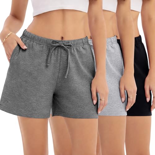JOYLADY Womens Sleep Shorts Cotton Lounge Pajama Shorts with Drawstring Waist Set A-M