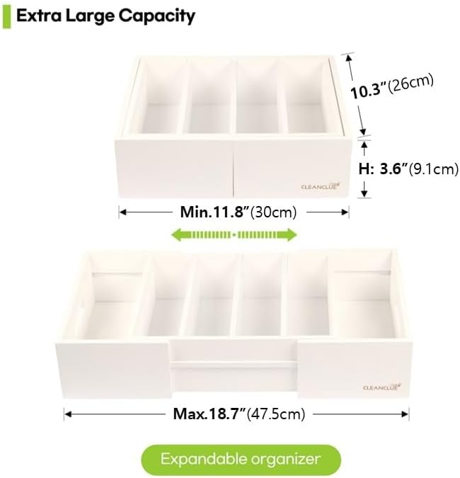 Vista 2 de Organizador de gabinete de cocina expandible para tapas de contenedores de almacenamiento de alimentos, organizador de cajones de bambú, divisores