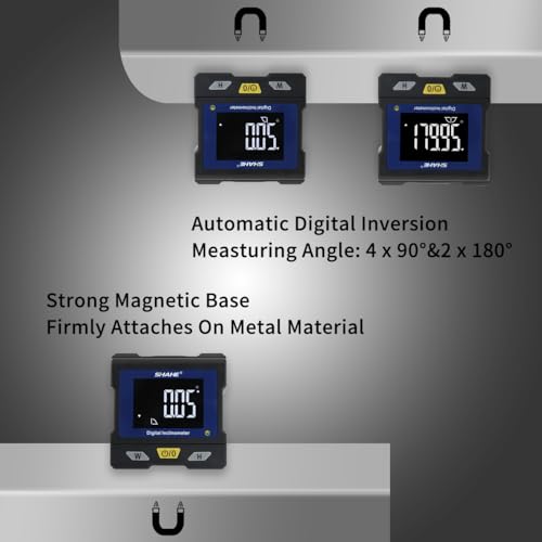 Medidor de ángulo digital con pantalla abatible y nivel magnético miniatura 5
