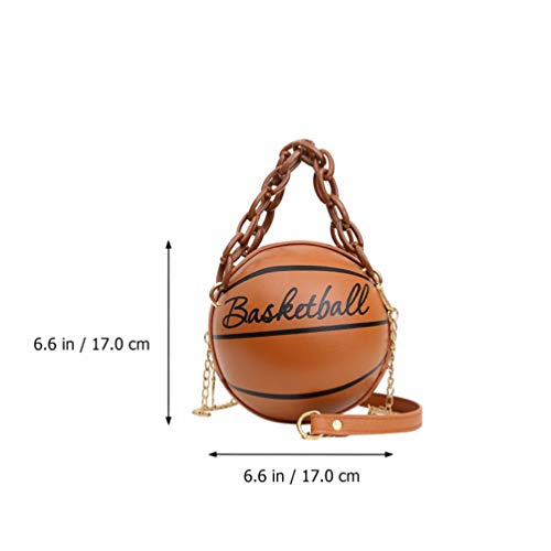 Bolsa de mão Valicclud moderna em forma de basquete, bolsa de mão transversal moderna, Marrom, 17x17