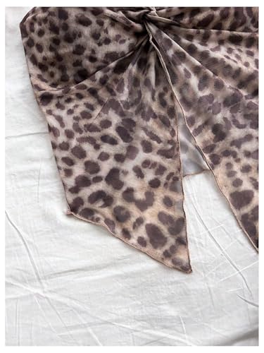 WDIRARA Women's Leopard Print Twist Tube Top Split Front Strapless Asymmetrical Bandeau Top4