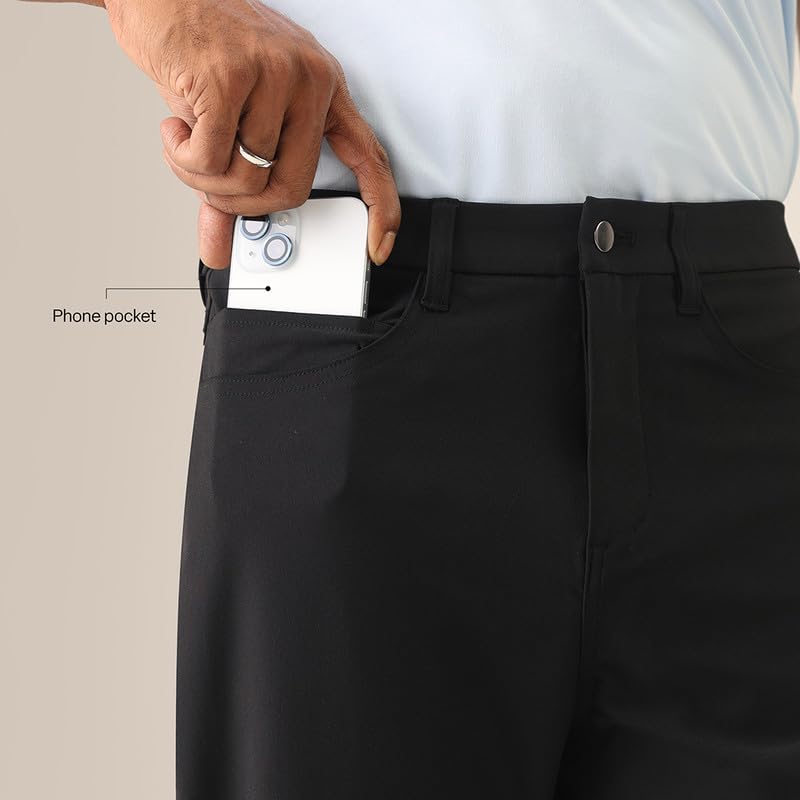 Image of BlissClub The Legendary Pants for Men Casual Office Trousers AeroFlex Stretch Fabric 7 Functional Pockets for Men up to 5'8 inch to 5'10 inch