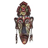 Material: resina. OMKMNOE Pequeñas máscaras africanas talladas, para colgar en la pared, plantilla de arte para decoración de la casa, memoria, pub, máscara de madera, 1