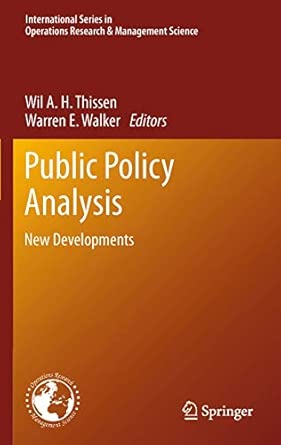 Public Policy Analysis: New Developments: 179 2013th Edition book cover