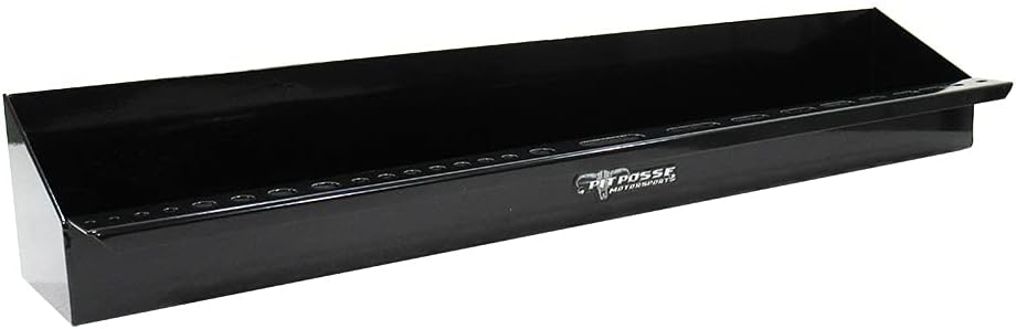 Pit Posse 456BKB All Purpose Shelf Holder Rack Caddy - Made in USA - Tools, Aerosol Spray Cans, Oils, Cleaners - Garage Enclosed Race Trailer Automotive Mechanics Shop Storage Organizer Aluminum