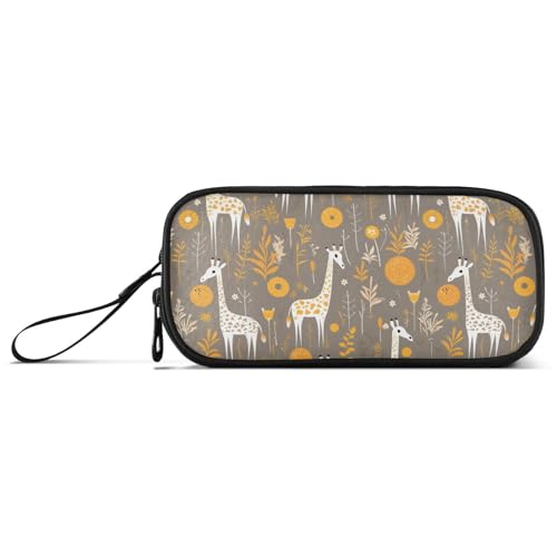 aidingzhi Estuche para lápices de nailon naranja de ciervo estilo bohemio, suministros escolares, gran capacidad, estuche de almacenamiento para artículos de papelería para niños universitarios