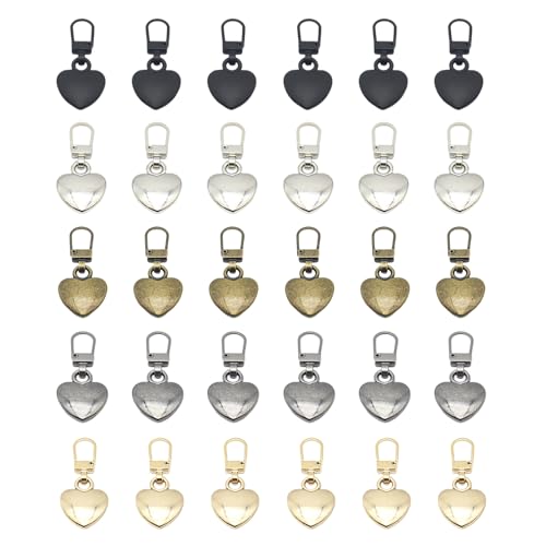 VARKAGE 30 Stück Reißverschluss Zipper Metall Zipper Pull Ersatzteile Reißverschluss Anhänger Abnehmbares Reissverschluss Zipper für Geldbörse Kleider Jeans Kleider Jacken Koffer Gepäck