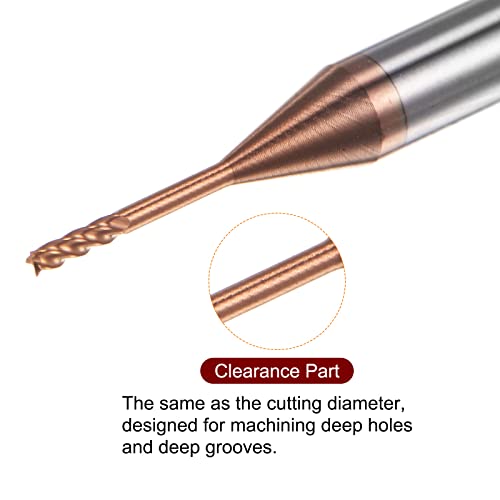 Image of HARFINGTON 2pcs Square Nose End Mill 4mm Shank 1mm x 8mm AlTiSin Coated Solid Carbide Long Reach Extended Neck 4 Flutes CNC Router Bit Milling Cutter for Stainless Steel Hardened Steel