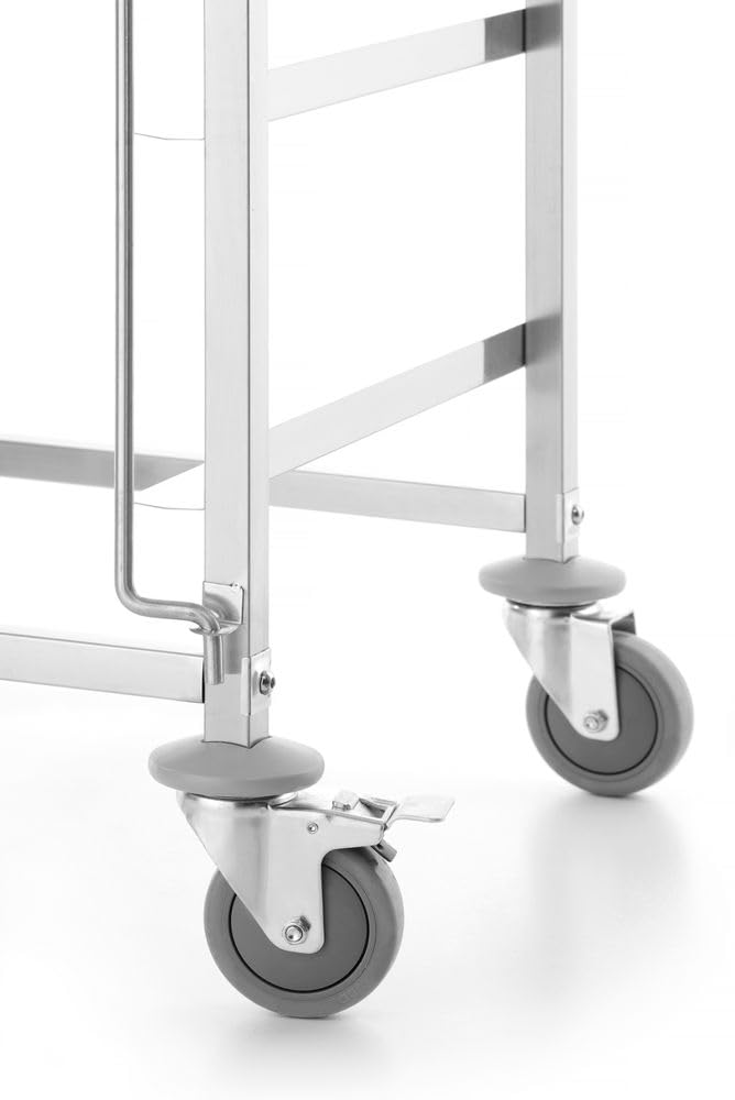 HENDI Transportwagen Für Spülmaschinenkörbe – Platz Für 7 Körbe à 500x500 Mm, Edelstahl, 615x560x1700 Mm, Mit Lenkrollen & Bremsen