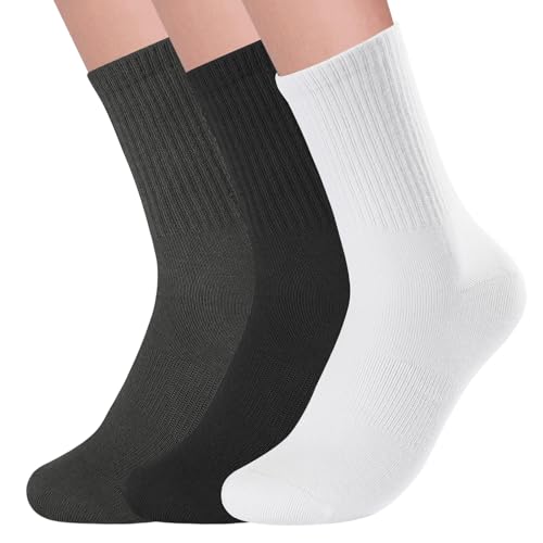 Image of Crew Socks for Women Striped Athletic Socks Womens