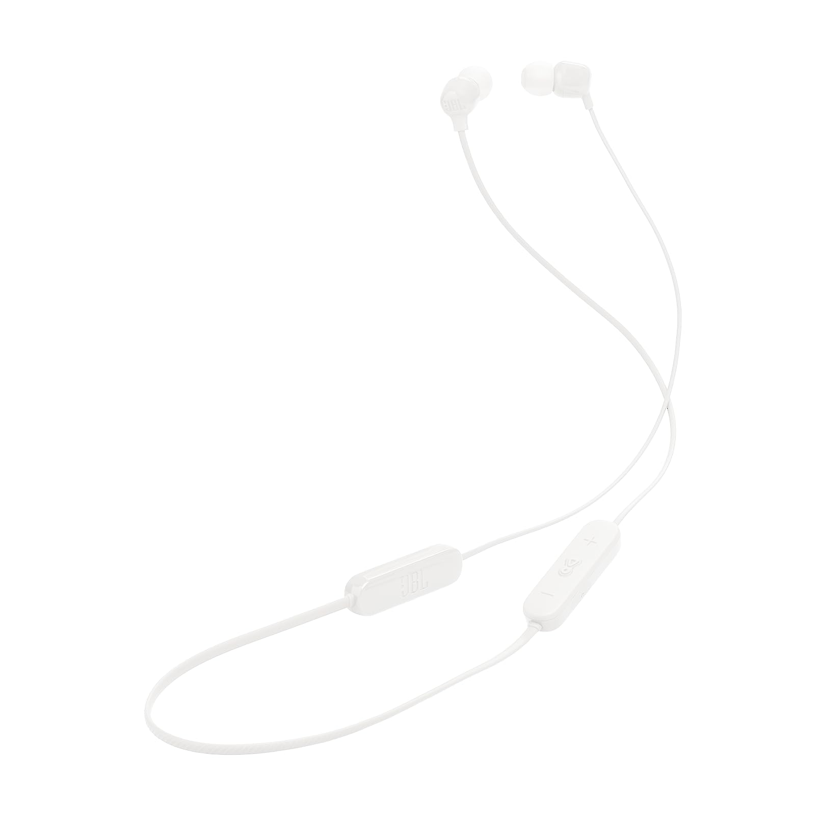 JBL Tune 135BT - Auriculares inalámbricos Bluetooth con micrófono de 3 Botones, Mando a Distancia y Cable Plano, Color Blanco