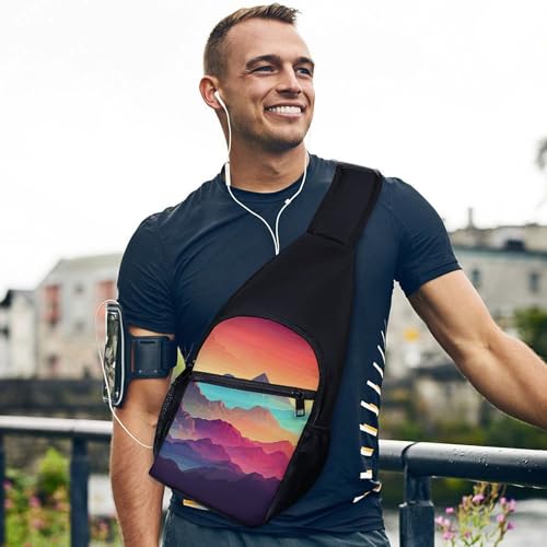 Bolso Sling para Hombre y Mujer, Bolso Cruzado Pequeño Color Degradado miniatura 6