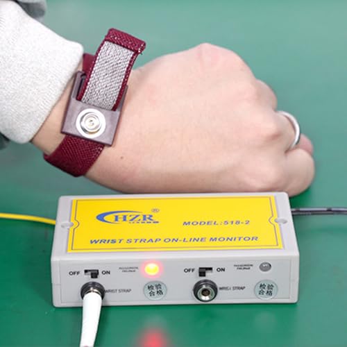 Image of Anti-Static Wrist Strap On-line Monitor 518-2 Anti Static Wristband Alarm Tester ESD Detector Workstation Instrument Online Test Real Time Monitoring grounding Device for ESD-Safe Workbench
