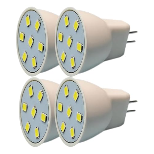 eufeifeiegds �N���X�}�X�r���b�W���C�g 4�Z�b�g ���a1�C���` MR8�d�� 2W LED 12V AC DC �I�[�i�����g���C�g �~�V���d��(White 6000K)