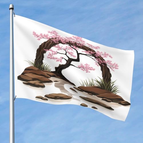 Bannière robuste fleurs roses double face drapeau extérieur grand format