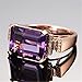 925 Sterling Silver Womens Rectangle Purple Gemstone CZ Ring Fashion 18K Rose Gold Natural Amethyst Ring Shiny Cubic Zirconia Diamond Ring Eternity Engagement Wedding Band Promise Ring (8)