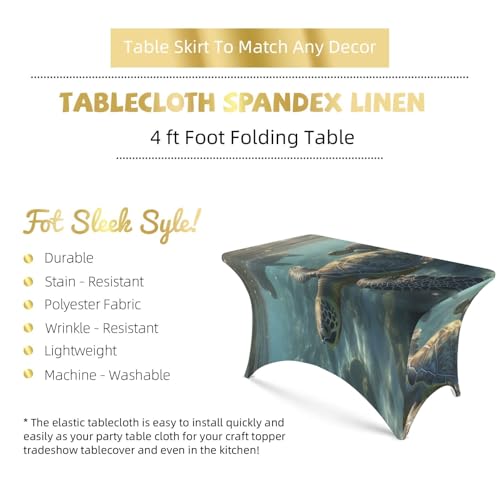 Nappe imperméable et infroissable en élasthanne de 1,2 m pour table rectangulaire - 4