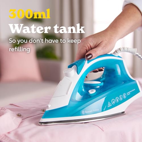 Russell Hobbs Supreme Steam Iron, Powerful vertical steam function, Non-stick stainless steel soleplate, Easy fill 300ml Water Tank, 110g Steam Shot, 40g Continuous steam, 2m Cord, 2400W, 23061 - Image 3