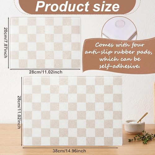 Set de 2 Tablas para Cortar de Vidrio Templado Beige 7.9x11in y 11x15in miniatura 2