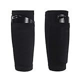 AiLike Nylon Pocket Shin Guard Sleeves Calf Compression Socks for Soccer Football Sports (Black,...
