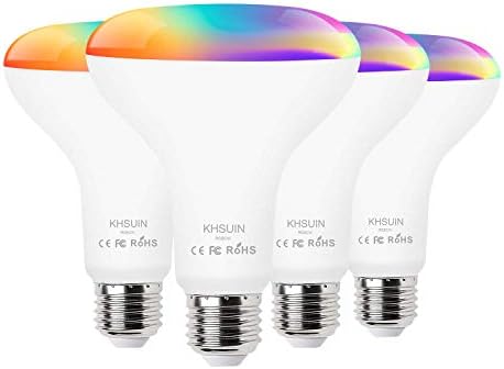 Bright Smart Light Bulbs 13W 100W Equivalent 1300LM 2700K-6500K Tunable BR30 WiFi Color Changing Light Bulb Works with Alexa,Google,Recessed Alexa Light Bulb Indoor,Dimmable Flood Smart Bulb,4 Pack