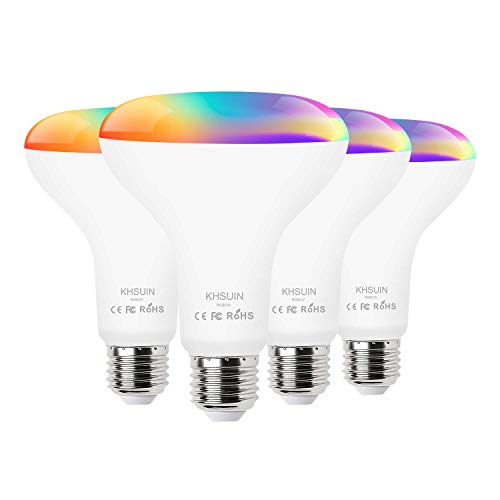 Bright Smart Light Bulbs 13W 100W Equivalent 1300Lm 2700K-6500K Tunable Br30 Wifi Color Changing Light Bulb Works With Alexa,Google,Recessed Alexa Light Bulb Indoor,Dimmable Flood Smart Bulb,4 Pack #TOP19