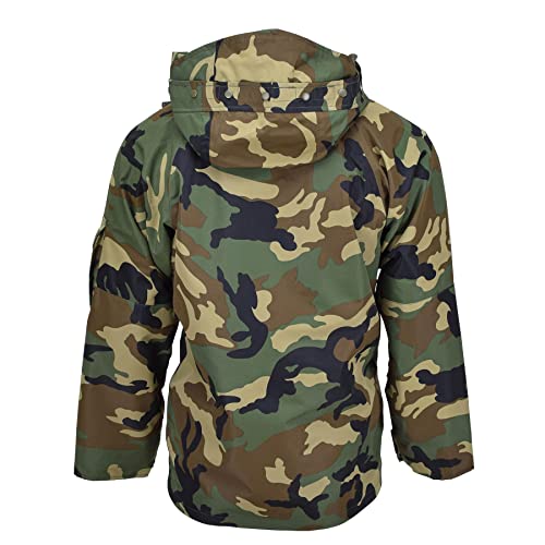 Image of US Army Woodland Jacket Miltec Waterproof Parka Camo Men's military wet weather windproof uniform
