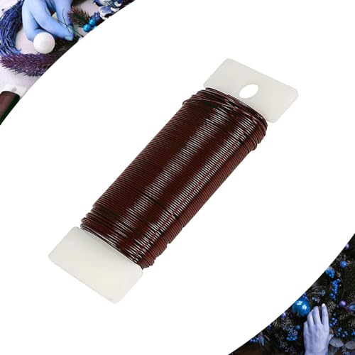 Alambre Manualidades Marrón para Cuentas,Alambre Fino para Bisuteria con Perlas Ganchillo Joyería Pulseras Collares Fabricación Flores Decorar,Jardinería,Accesorios de Manualidad,Bricolaje