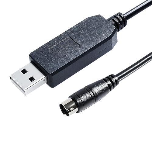 Xiusiyt CP2102 USB RS232 to 6-pin Mini Din Communication Cable RS232 Serial Control Download Cable for LS XGB XBM XBC PLC to PC,1.8m/5.9ft