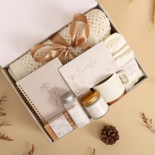 Image of Cozy Self Care Gifts for Women, Spa Care Package Relaxation Thinking of You Gifts for Women, Unique Birthday Get Well Gift Baskets for Her Mom Best Friends Girls