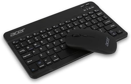 Acer Nano Pad Rechargeable Bluetooth Keyboard & Mouse Combo, 3 DPI Upto 1200 DPI, 78 Keys Anti Slip Back, Ultra Thin Design for Tablet, Laptop, Mobile, 10m Working Distance, Scissor Footed (Black)